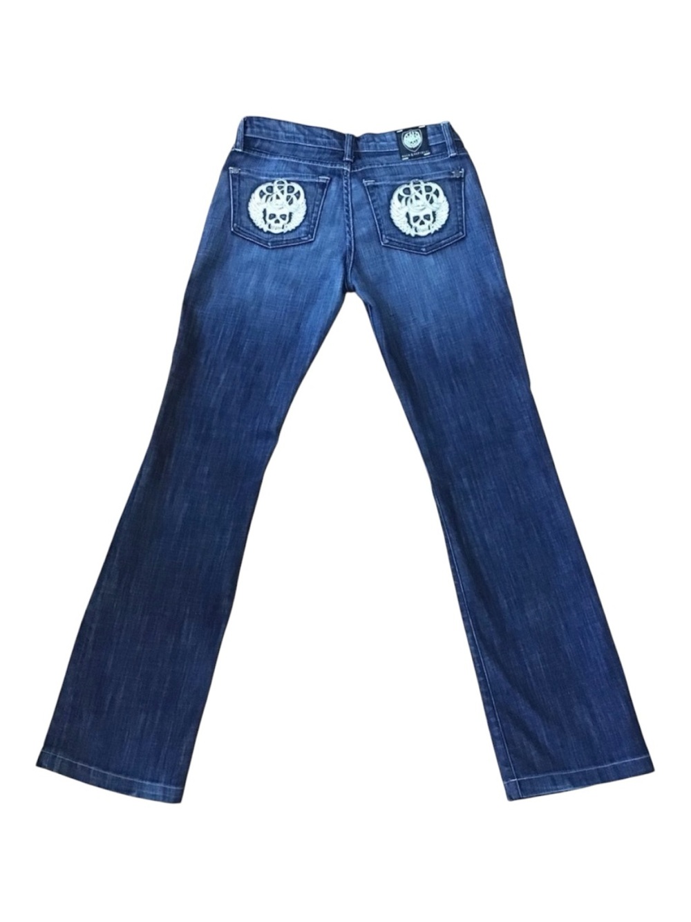 ROCK& Republic women jeans bootcut wide legs skulls low sz25 embroidered pockets